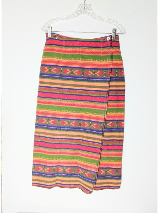 Red Rover Dresses & Skirts - Vintage Red Rover Blanket Wrap Midi Skirt L Southwest Boho Festival Western